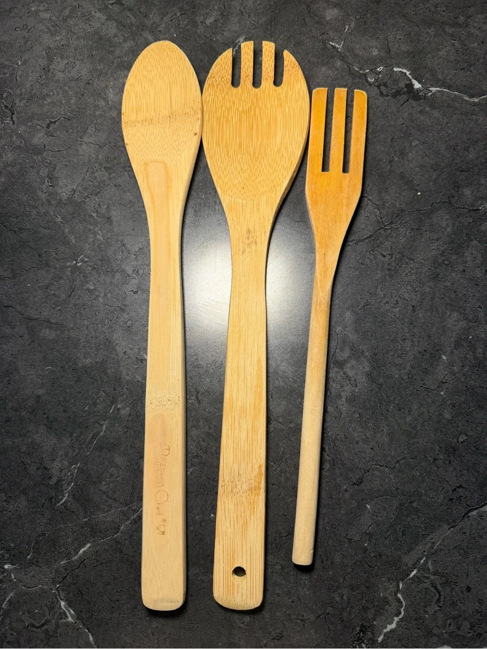 Bamboo Kitchen Utensil Set (1 is The Pampered Chef )  spoon and fork